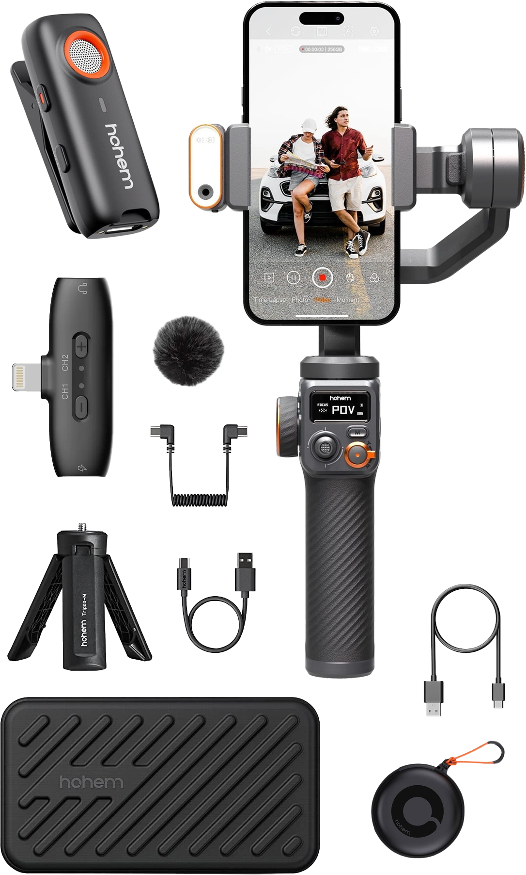 Zestaw Hohem iSteady M6 KIT z mikrofonem bezprzewodowym Hohem MIC-01 Lightning